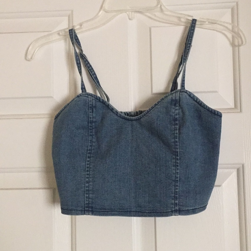 Express denim crop top tank